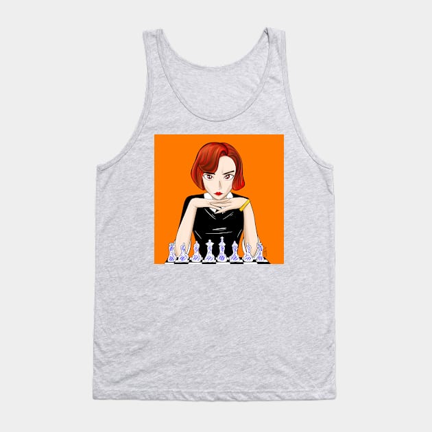 the queen beth harmon in chess gambling arts Tank Top by jorge_lebeau